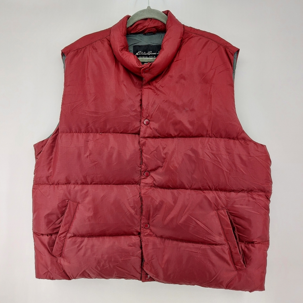 Eddie Bauer down filled puffer vest Burgandy Red Size XXL Tall